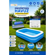 Premini Büyük Mavi Dikdörtgen Şişme Havuz 262X175X50 cm Bahçe Eğlencesi