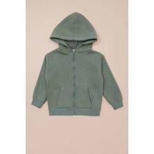 FullaModa Kapüşonlu Fermuarlı Unisex Çocuk Sweatshirt