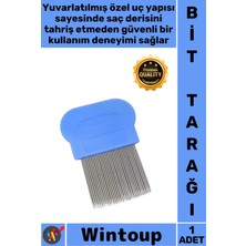 Wintoup #bittarağı Paslanmaz Metal Diş Yuvarlatılmış Uçlu Kaymaz Saplı Hassas Saç Derisi Hijyenik Bit Tarağı
