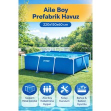 Premini 220X150X60CM Büyük Bahçe Prefabrik Aile Havuzu, Kolay Kurulum ve Dayanıklı