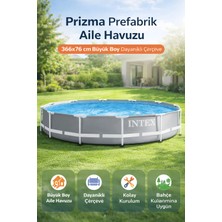 Premini Prizma Prefabrik Aile Havuzu 366X76 Cm, Dayıklı, Kolay Kurulum Bahçe Havuzu