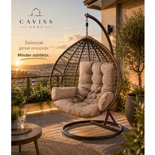 Caviss Home Armut Salıncak-Fındık Salıncak-Yumurta Salıncak ve Bahçe Balkon Minderi " (Sadece Minder Salıncak Görsel Amaçlı Kullanılmıştır. )