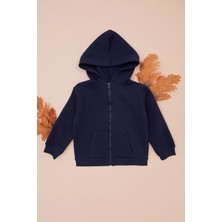 FullaModa Kapüşonlu Fermuarlı Unisex Çocuk Sweatshirt