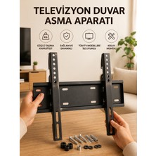 E-Woman 32-55 Inç Uyumlu 40 kg Taşıma Kapatiseli Televizyon Duvar Asma Aparatı - Lisinya