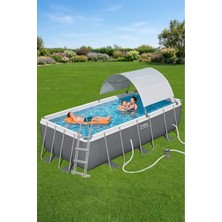 Bestway Prefabrik Dikdörtgen Gölgelikli Havuz Seti, 404X201X100 Cm, Eğlence ve Serinlik