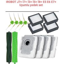 Irobot Yedek Hepa Filtre Fırça Rulo Toz Torbası Seti (I3+ I5+ I7+ J7+ E5 E6 E7+ Plus I8+ Uyumlu)