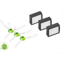 Irobot Hepa Filtre Yan Fırça Seti (I3 I5 I7 + Plus J7+ Plus E5 E6 E7 I8+ Plus Uyumlu)