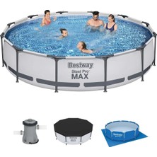Bestway Prefabrik Çelik Havuz Seti 366X76 Cm, Sağlam ve Konforlu Yaz Eğlencesi