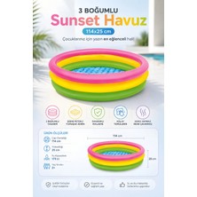 Premini Renkli Çocuk Şişme Havuzu 114X25 Cm, Bahçe ve Teras Yaz Eğlencesi