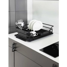 Empressco Paslanmaz Alüminyum Siyah Bulaşıklık - Tek Katlı Modern Tabaklık Rafı Lavabo Üstü Drenajlı - Fiyatı, Yorumları