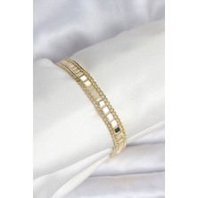 Clariss 316L Çelik Gold Renk Pullu Zincir Model Kadın Bileklik