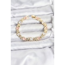 Clariss Lotus Model Pirinç Gold ve Pembe Renk Kadın Bileklik