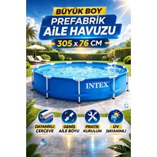 Premini Büyük Boy Bahçe Havuzu, 305X76 Cm, Kolay Kurulum, Dayanıklı Çerçeveli