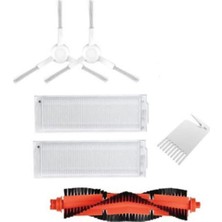 Xiaomi Mi Robot Mop Pro, Viomi V2 V3 Uyumlu Beyaz Set (Yan Fırça, Ana Fırça ve Hepa Filtre)