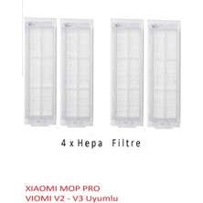 Viomi Vıomı V2 V3 - Xıaomı Mop Pro Uyumlu Hepa Filtre - 4 Adet