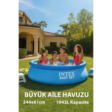 intex Kolay Kurulum Mavi Şişme Havuz 244X61 Cm, Eğlence Dolu Yaz Keyfi