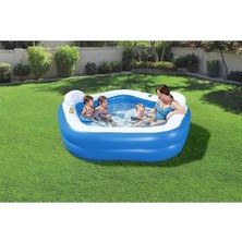 Bestway Büyük Beşgen Aile Havuzu 213X207X69CM, Eğlence ve Serinlik Için Ideal