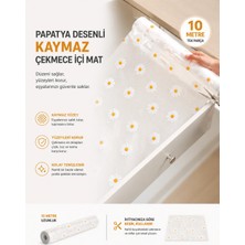 Marsilyan Papatya Desenli Kaymaz Dolap ve Çekmece Içi Mat 10 Metre