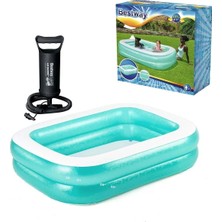 Bestway Aile Şişme Havuzu ve El Pompası Seti 200X146X48CM, Yaz Eğlencesi Için