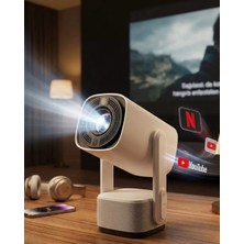 MiraLive Akıllı Projeksiyon Powerbankli Taşınabilir Sinema Projektörü 4K Hd Kaliteli