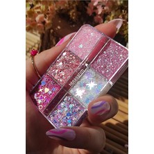 Belirtilmemiş Glitter Far-Yüz ve Vücut Simi Paleti Pembe 4 Parlak Glitter