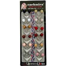 Cachmira 12'li Taşlı Eşarp Şal Klipsi Renkli Parlak Şık Tesettür Aksesuar Seti