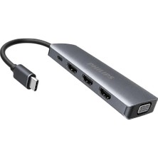 Philips SWR1602S/93 Usb-C 8'i 1 Arada 8k Dp + Dual 4K HDMI + VGA 100W Pd Ultra Hub Istasyonu