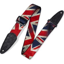 Belirtilmemiş Levy’s Leathers Polyester Gitar Askısı, Süblimasyon Baskılı Eskitme Bayrak Tasarımlı, 5 cm