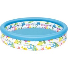 Bestway Renkli Okyanus Desenli 122X25 cm Halkalı Havuz, Eğlenceli Yaz Aktiviteleri