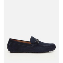 Hotiç 02AYH319360A680 ERKEK Süet Deri Lacivert Toka Detaylı Günlük Loafer