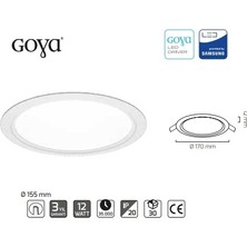 Goya 18W Slim LED Panel Armatür 4000K Ilık Beyaz Sıva Altı Spot