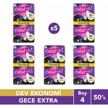 Orkid Platinum Hijyenik Ped Anne Kız Paketi Gece Extra (Boy 4) 50 Adet Ped