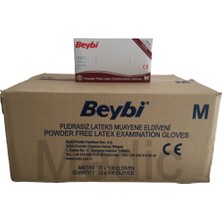 Beybi Pudrasız Lateks Eldiven Beyaz Renk Medium Boy 100'lü Paketlerde 20 Adet Koli