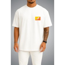 Bahriyeli Collection Oversize Bhutan Bayrağı Cep Baskılı Unisex T-Shirt
