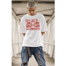 Fuddy Moda Unisex Sex Pistols Pretty Vacant Baskılı Bisiklet Yaka Tişört, Oversize Rock Band Temalı Tshirt