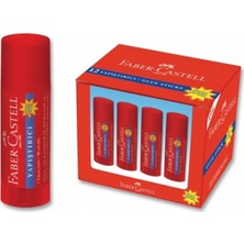 Faber-Castell Glue Stick 40 gr Kırmızı Yapıştırıcı Kutu İçinde Yıkanabilir ve Solvent İçermez