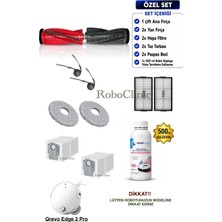 Roboclinic Roborock Qrevo Edge 2 Pro Robot Süpürge Uyumlu Deterjan, Toz Torba, Fırça, Filtre, Mop Yedek Parça Seti.