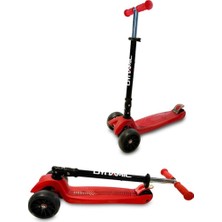 Empressco Grande Tekerlekleri Işıklı Katlanabilir Geniş Scooter - Kırmızı, Interspor Garantili 5 Yaş - Fiyatı, Yorumları