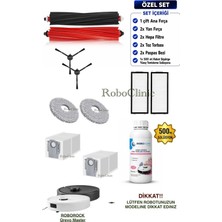 Roboclinic Roborock Qrevo Master Robot Süpürge Uyumlu Yedek Parça Seti Toz Torba, Fırça, Filtre, Mop Paspas, Deterjan
