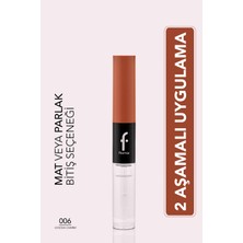 Flormar Duoglam Yüksek Pigmentli Kremsi Likit Ruj & Ultra Kalıcı Dudak Parlatıcısı - 006 Cocoa Charm