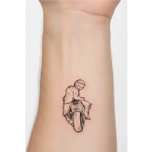 Tattoo Gerçekçi Motorsiklet Model Geçici Kol Bacak Geçici Sticker Yapıştırma Dövme