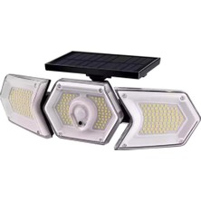 kzy mobilyal Powermaster Solar Güneş Enerjili Geniş Açılı Çift Kanatlı 254 SMD Ledli 3 Modlu Beyaz İndüksiyon Lambası W774A