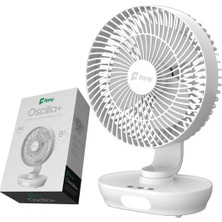 Feny Oscilla 3 Kademe Hız Ayarlı 180° 3000 Mah Şarjlı Kumandalı 8" Masüstü Fan Vantilatör