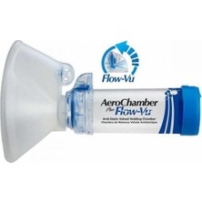 Aerochamber Plus Flow-Vu Mavi-Large 5+ Yaş Üstü İçin Anti Statik Maskeli İnhalatör