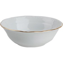 Porland Porselen 12'Li Altın Yaldız 14 Cm Kase 205 ml Beyaz Porselen ile Sofra Şıklığı