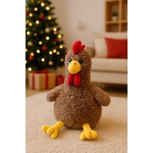 Empressco Peluş Çilli Horoz Tavuk 40 cm Oyuncak Tavuk Peluş Sesli Öter Yılbaşı Doğum Günü Hediyelik Peluş - Fiyatı, Yorumları