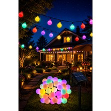 Newstore Home 50 LED 7 Metre Renkli Solar Güneş Enerjili Bahçe Teras Balkon Ağaç Lambası Aydınlatması 50LED
