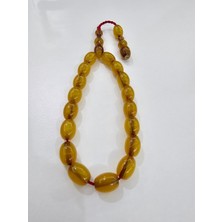 Zeyzun Usta Imzalı Bilek Boy Efe Maskot Sıkma Kehribar Tespih 15 x 11 mm
