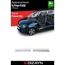 S-Dizayn Toyota Proace City Krom Iç Kapı Eşiği 2 Prç 2018 Üzeri A+ Kalite
