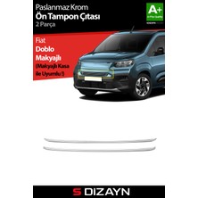 S-Dizayn Fiat Doblo Krom Ön Tampon Çıtası 2 Prç 2023 Üzeri A+ Kalite